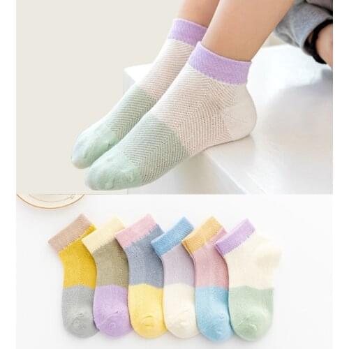 New summer childrens socks thin color matching socks for boys and girls