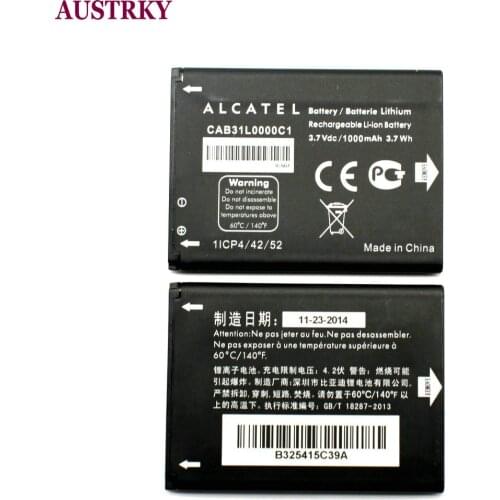 New CAB31L0000C1 CAB31L0000C2 1000mAh Battery For Alcatel i808 TCL T66 A890 Mobile Phone+Tracking code