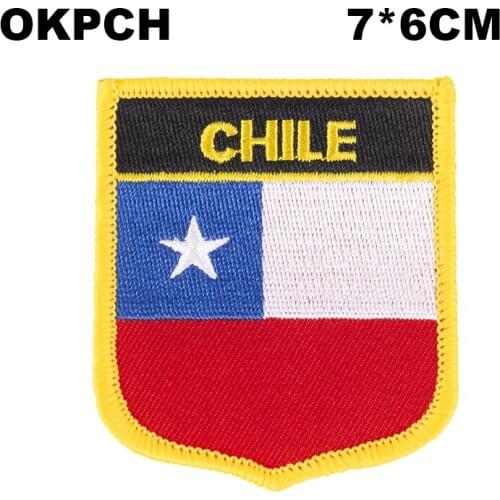 Chile Flag embroidery patches iron on transfer patches set sewing applications for clothes in Home&Garden PT0216-S