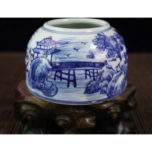 Underglaze Red Landscape Pattern Pot Jar Jug Pot Tank