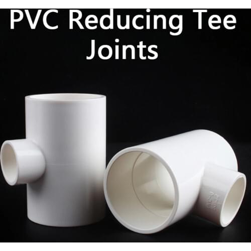 PVC Reducing Tee Joints Micro Irrigation Garden Water Connectors Aquarium Fish Tank Bathroom Tube Joint 1 Pcs