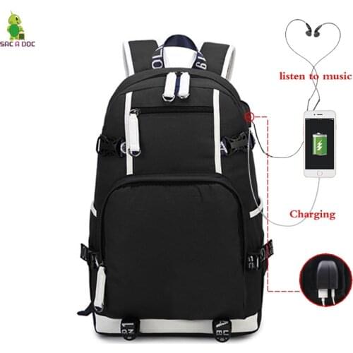 USB Charging Backpack Canvas Back Pack Travel Bagpack Laptop Backpacks Bag Casual Large Capacity Mochila Can Custom Image