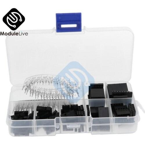 310pcs Dupont Connector 2.54mm Dupont Cable Jumper Wire Cable Pin Header Housing Kit Male Crimp Pins+Female Pin Terminal 2.54MM