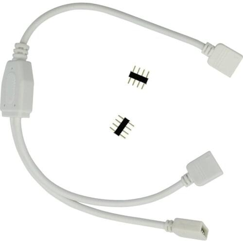 2 Pack 1 to 2/3/4 Ports Female Connection Cable 4 Pin Splitter Cable for LED Color Changing Strip Lights get free Male 4 pin plu