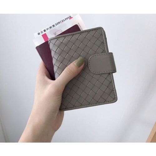 Custom Leather Wallet Bag, Classic Sheepskin Short Woven Buckle, Womens Wallet, Card Bag, Women