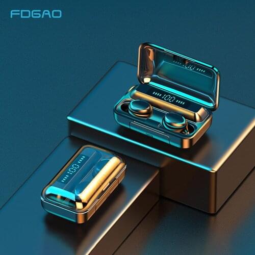 FDGAO TWS For Bluetooth 5.0 Earphones HD Call Stereo 9D Hifi Wireless Headphones Noise Cancelling Gaming Headset With Microphone