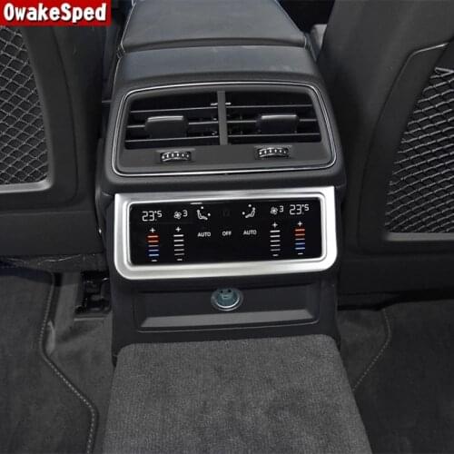 Stainless Steel Rear Storage Box Frame Decoration Cover Trim For Audi A6 C8 2019 2020 Car Styling Interior Accessories