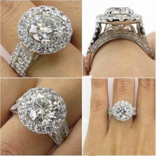 Womens Fashion Luxury Cubic Zirconia Rings for Wedding Engagement Party Jewelry Wholesale Accessories High Quality