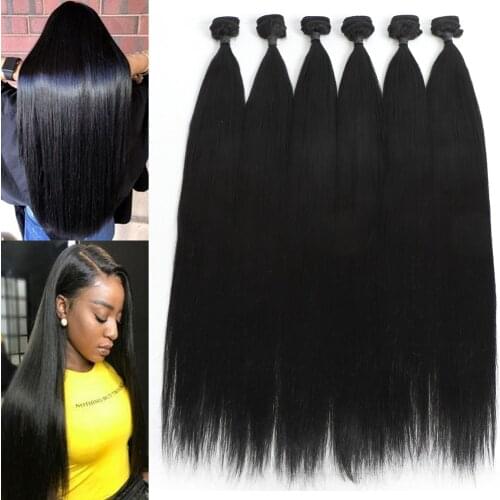Live Beauty Synthetic Straight Hair Weave 6Bundles 240G 24‘ Natural Color Human Hair Feeling Soft Smooth Hair Extension