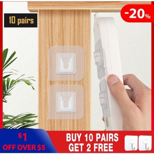 10 Pairs Self-Adhesive Hook Double-Sided Housekeeper On Wall Strong Hooks For Hanging Kitchen Hangers Holders Wall Hooks