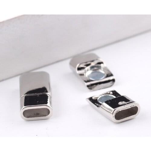 Reidgaller 10pcs magnetic clasps for flat leather bracelets diy jewelry connector components for necklace making