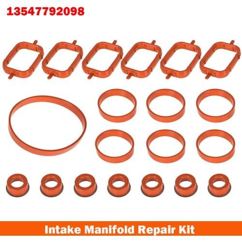 11617790198 13547792098 20Pcs Rubber Intake Inlet Manifold Seal Gasket Repair Kit For BMW E87 E46 E90 E91 E92 E93 E39 E60 M57