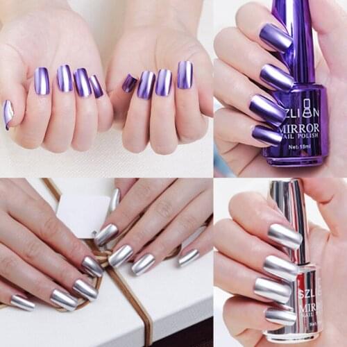 16 Colors Metallic Mirror Nail Polish Gold Silver Rose Gold Metal Effect Can Not Be Peeled Waterproof Lasting 18ml Nails Art