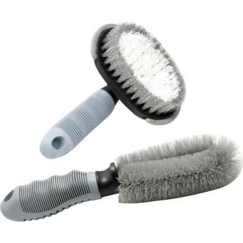 2Pcs Wheel Tire Soft Hair Brushes Set Car Vehicle Auto Cleaning Rim Wash Tools