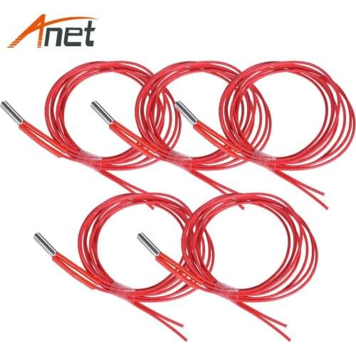 2021 5pcs Single-head Electric Heating Tube 1M 6*20mm Stainless Steel Heating Tube 12V 40W for MakerBot RepRap Mendel I3 Printer