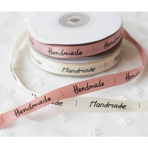 25 Yards Wedding Party Decoration Handmade Printed Baking Decor DIY Supplies 10MM Polyester Ribbon Gift Packaging Accessories