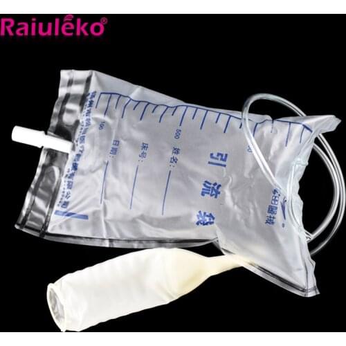 5Pcs/Lot Male Urine Drainage Bag Medical Latex Catheter 1000ML For Elderly Bed Incontinence Patient Urine Collector Health Care