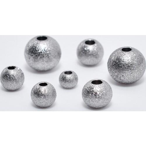 50pcs Frosting Stainless Steel Spacer Beads Ball Dia 3mm-8mm Beads Beads Charm Bracelet Jewelry Making Findings Wholesale