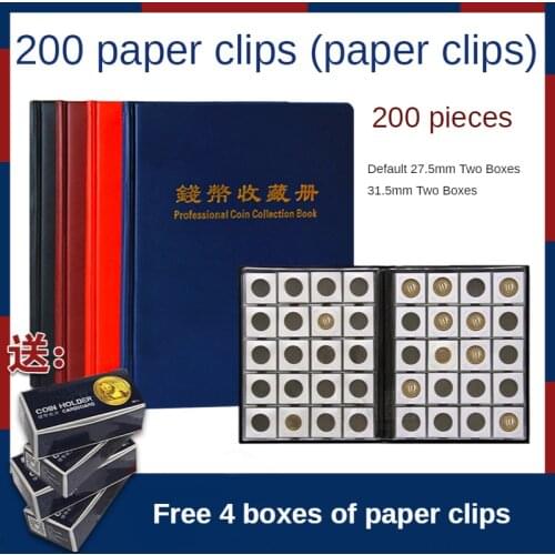 200 Pcs Coins Album for Fit Cardboard Coin Holders Professional Coin Collection Book Coin Badges Tokens Album