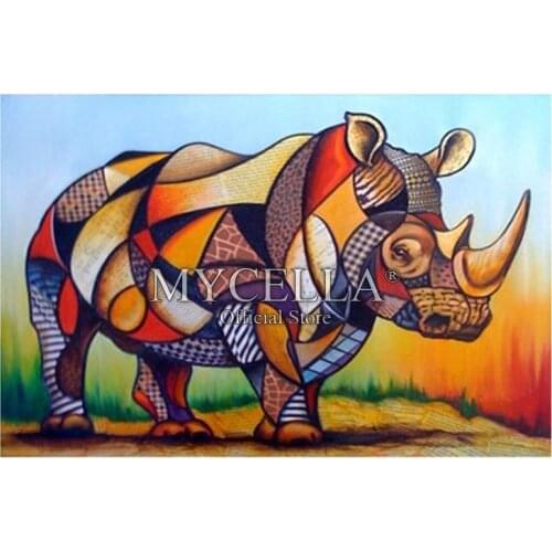 Diamond Embroidery Icon DIY Diamond Painting Cartoon Rhino Full Diamond Mosaic Wall stickers Decoration Paintings Home Decor Art