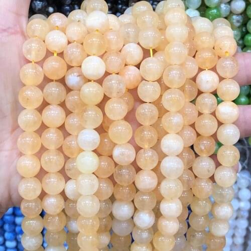 Natural Stone Beads Yellow Opal Round Loose Spacer Mineral Beads For Jewelry Making Diy Bracelet Accessories 6/8/10MM 15"Inches