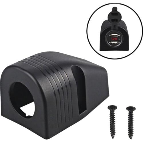 Black Motorcycle Car Charger Power Adapter Cigarette Lighter Socket Base Tent Auto USB Charger Socket Base 1 Hole