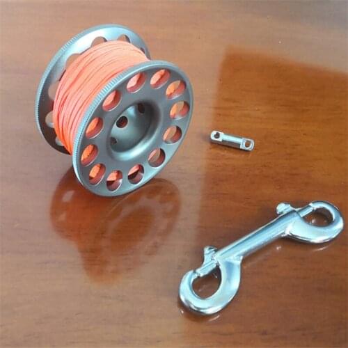 Scuba Diving Aluminum Alloy Spool Finger Reel 15/30m With Stainless Steel Bolt Snap Hook Safe Equipment Accessories