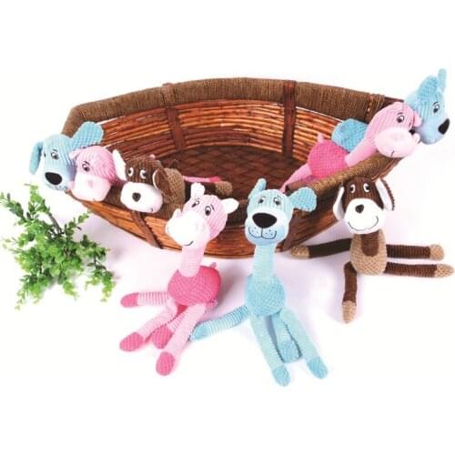 Dog Toy Animal Shape Plush Pet Puppy Cotton Rope Squeaky Chew Toys Soft Plush Pets Accessories Bite-resistant Pet Gifts