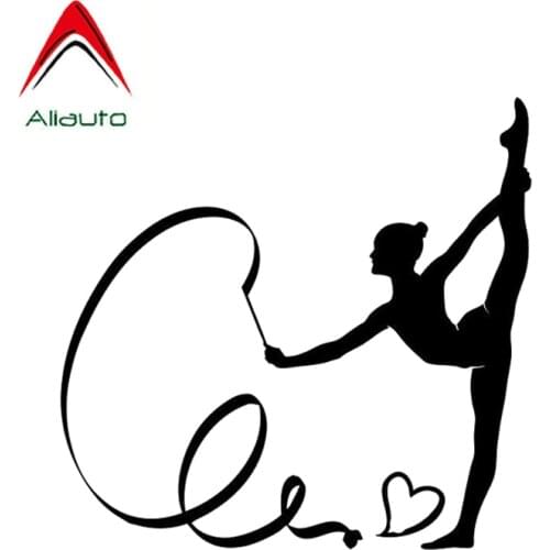 Aliauto Interesting Car Sticker Gymnast Silhouette Vinyl Accessories PVC Decal Black/Silver for Volkswagen Opel Seat,14cm*10cm