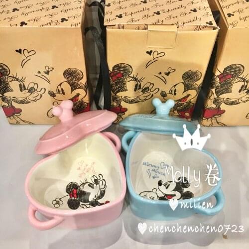 Disney 250ml Ceramic Mug Mickey Minnie Love Couple Milk Cup