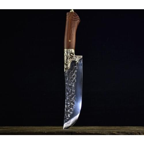 TURWHO 8 inch Handmade Chinese Kitchen Chef Knife sharp Meat Cleaver Vegetable blade Sharp fixed blade figured Cooking Tools