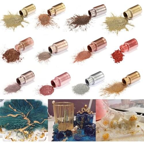 10g Metal Texture Pearl Powder Epoxy Resin Colorant Glitter Marble Metallic Pigment Dye for Resin Dyeing Jewelry Making Tool