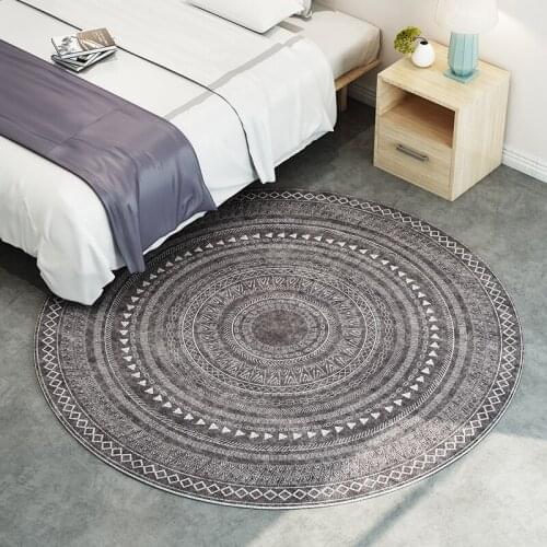 Morocco Retro Ethnic Round Rugs for Bedroom Mat Geometric Printed Round Carpet For Livingroom Kids Room Play Mat Home Area Rug