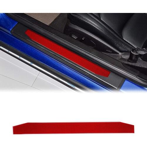 Compatible with Carbon Fiber Door Entry Guard Welcome Pedal Decoration Strip Stickers for Chevrolet Camaro 2017 2018 2019 2020
