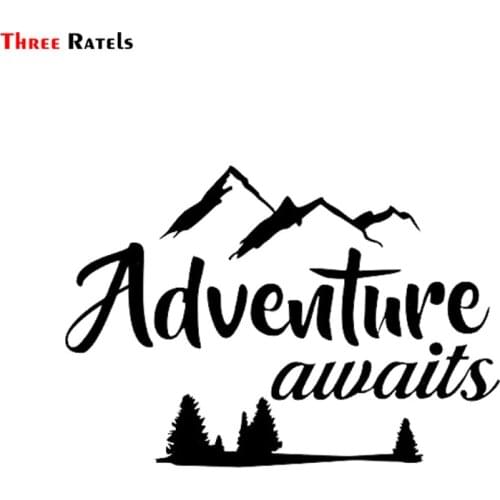 Three Ratels FTZ-96# 2pcs Adventure Awaits Sticker Wall Window Auto Motorcycle Sticker Decal