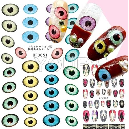 New Nail Art Decals Eye Sticker for Nail Self-adhesive DIY Snake Sticker Decals Manicure for Nail Art Sticker Design Decoration