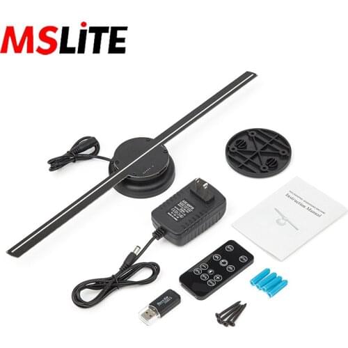 New Upgrade Mini Remote Control 3D Hologram Projector Store Advertising Display Fan Promotion Use