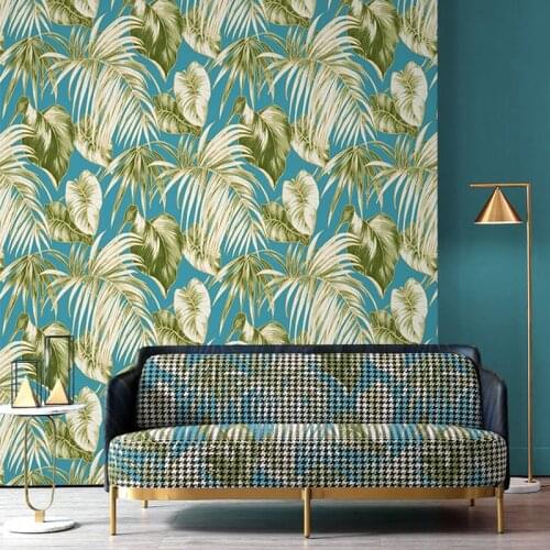 Southeast Asia Tropical Rainforest Banana Leaf Wallpaper Modern Bedroom Living Room Background Walls Decor GreenPlant Wallpaper