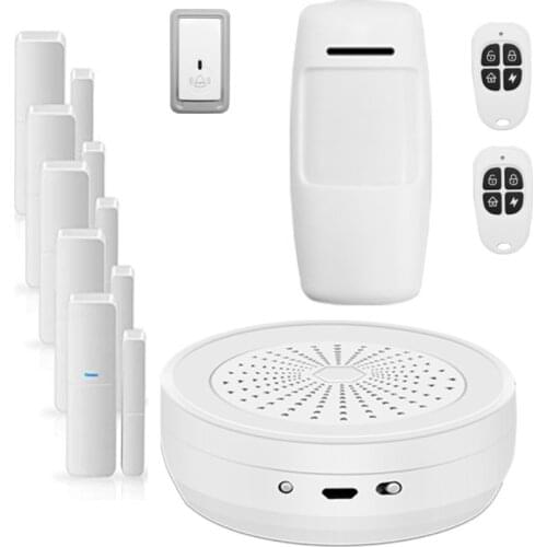Professional Tuya Smart Wi-Fi/GSM Keyboard Touch Intelligent Voice Anti-Theft Alarm System Security Home Kit Motion Sensor
