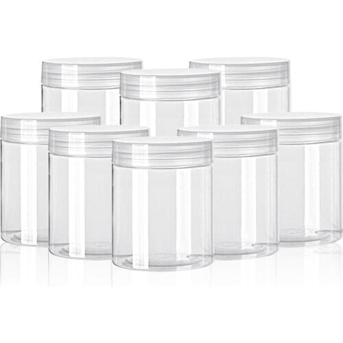10pcs Empty Plastic Fresh Jars Kitchen Round Storage Box Sealing Food Container Home Dried Fruit Preventing Insect Storage Tank