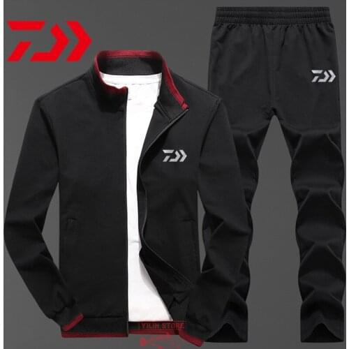 Daiwa Fishing Clothing Spring Autumn Fishing Suit Cotton Stand-up Collar Outdoor Camping Hiking Sport Set Clothes Fishing Suits
