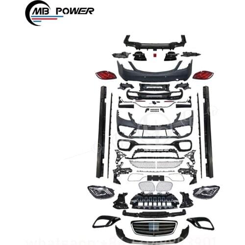 S class W222 S65 style body kit S class W222 PP material front lip rear diffuser exhaust tips exterior accessories