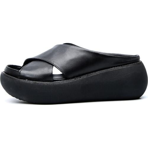 Shoes Women Sandals Leather Wedges Shoes Summer Platform Sandals Ladies Beach Shoes Casual Heels Sandalias