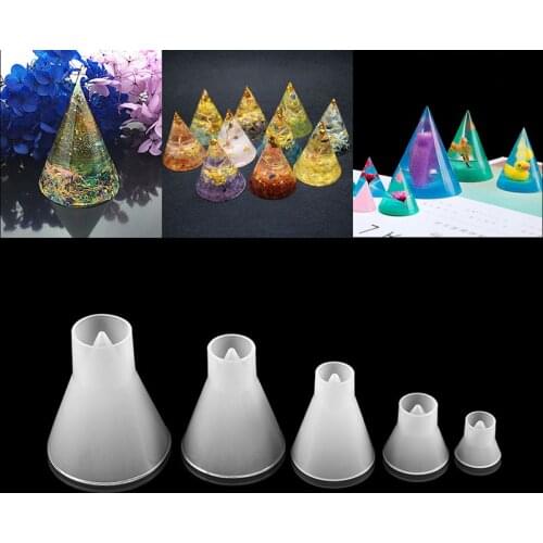 DIY Crystal Epoxy Cone Silicone Mold Making Cone Jewelry Decoration Diamond Cone