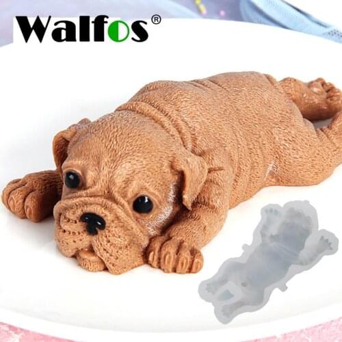 WALFOS Cute Dog Silicone Mold Mousse Cake 3D Shar Pei Mould Ice Cream Jello Pudding Blast Chilling Tool Fondant Decoration