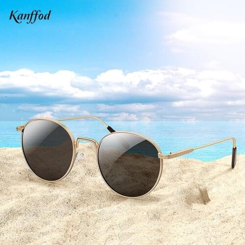 Kanffod Mens Round Sunglasses Luxury Brand Men Steampunk Gold Metal Black Brown Classic Sun Glasses Fashion Fashion Woman Lentes