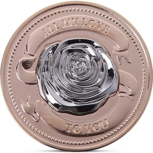 Three-dimensional rose love Commemorative Coin Collection Gift Souvenir Art Metal Antiqu Lovers Gift