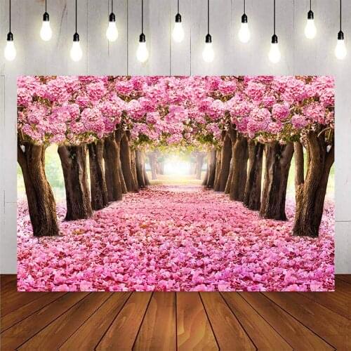 Photography backdrop flower tree newborn baby shower background for photo studio vinyl floor floral path children girls party
