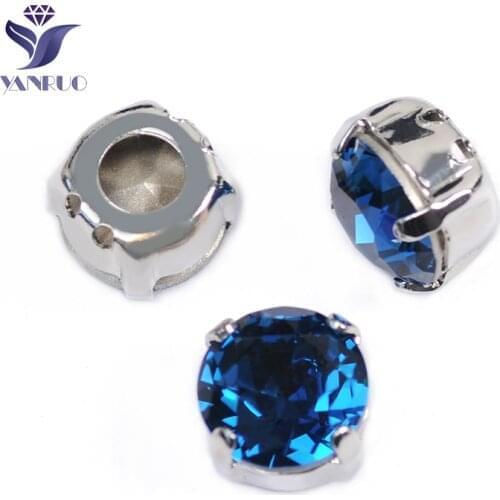 YANRUO 1357 Montana All Sizes Brilliant Cut Sewing Crystals Pointback Strass Glass Rhinestones Rhythmic Gymnastics Swimwear