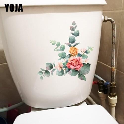 YOJA 22×23.1CM Painted National Style Flower Branches Bedroom Wall Stickers Home Bathroom Toilet Decor T1-3041